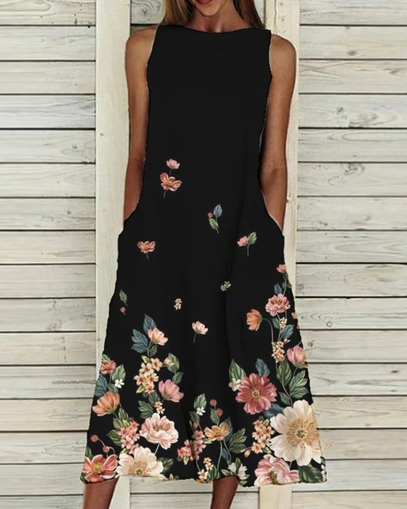 Robe sans manches imprimée