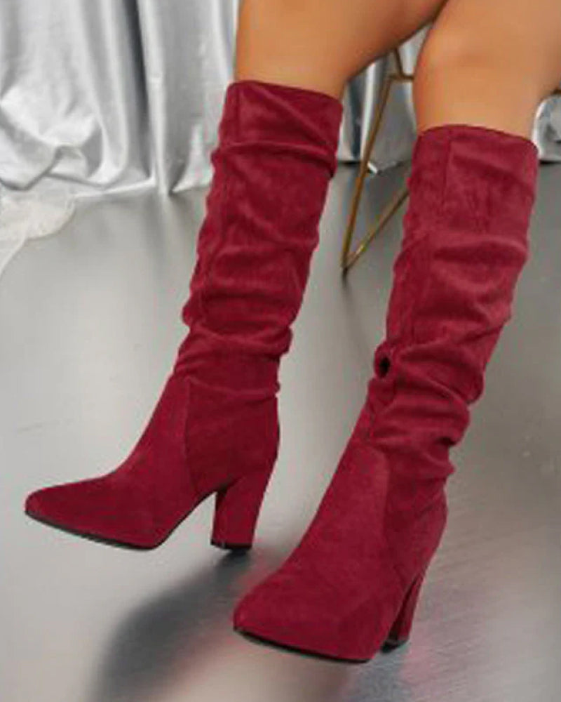 💥 Nouveautés – Déjà En Vente Chaude ! – Bottes À Talons Hauts Unies Et Stylées Pour Femmes