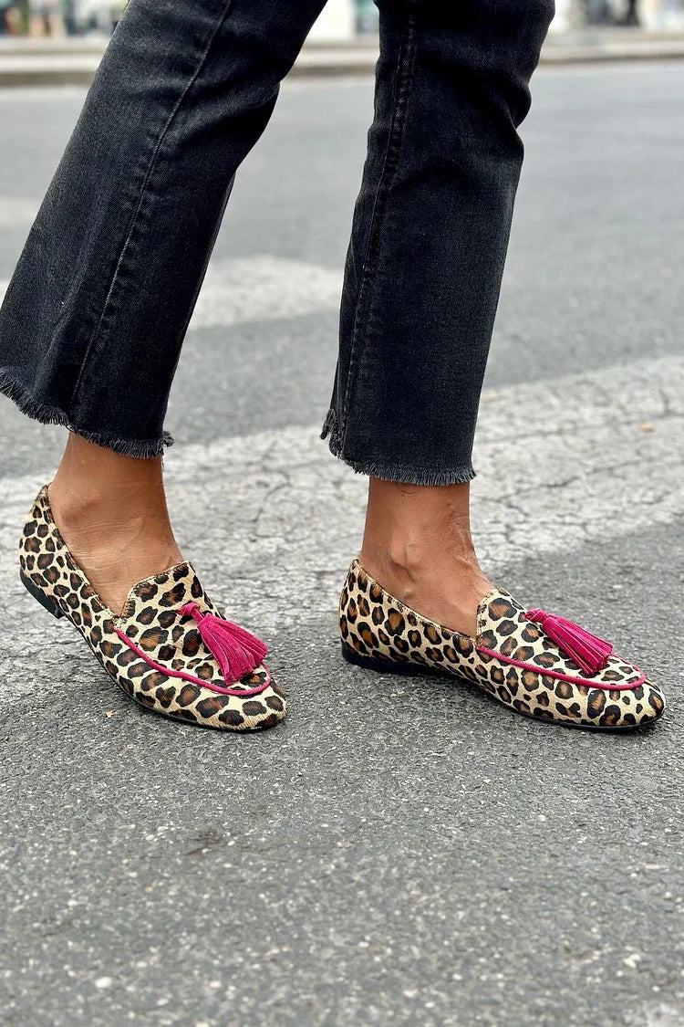 Rihanna - Mocassins à motif léopard