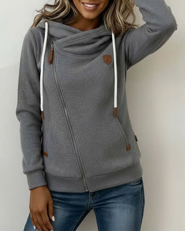 Sweat-Shirt Manches Longues Décontracté À Cordon De Serrage