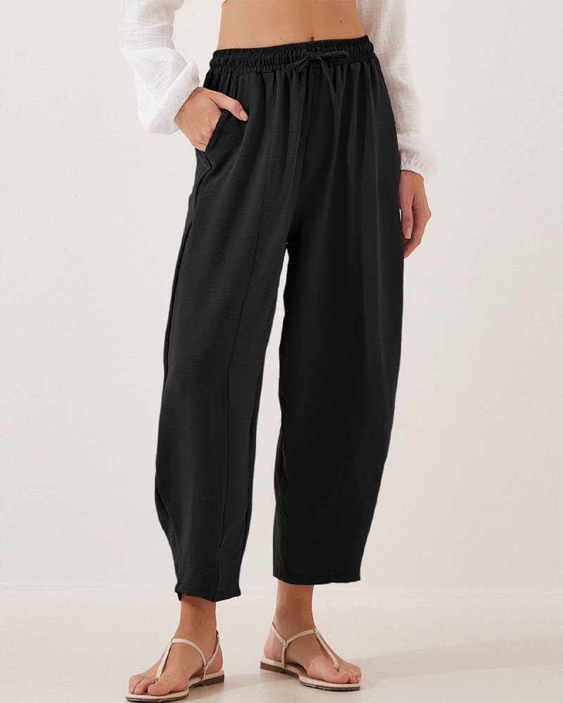 Pantalon Décontracté Cordon Poche