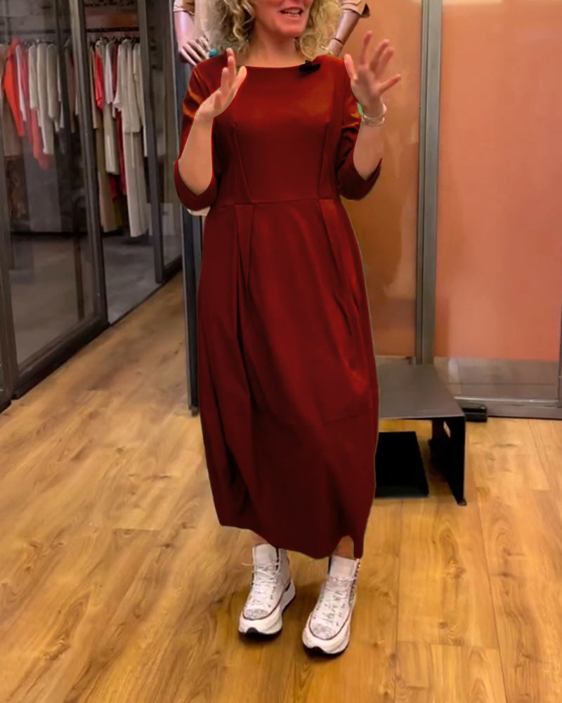 Robe à col rond et manches 2/3