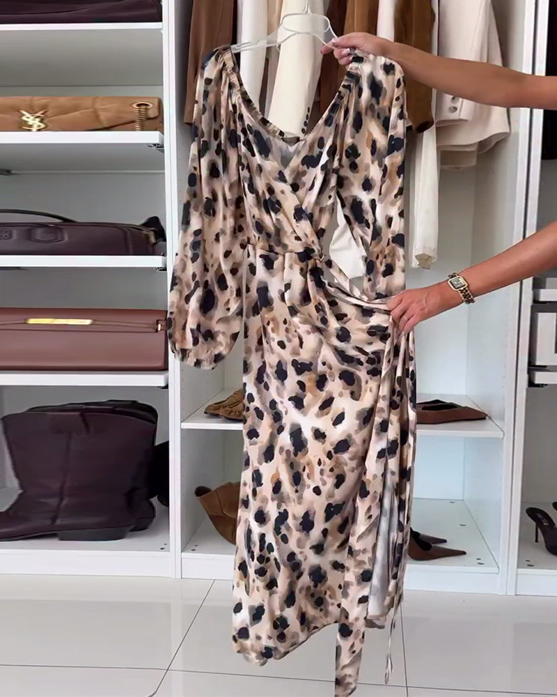 Robe Sexy Col V Imprimée
