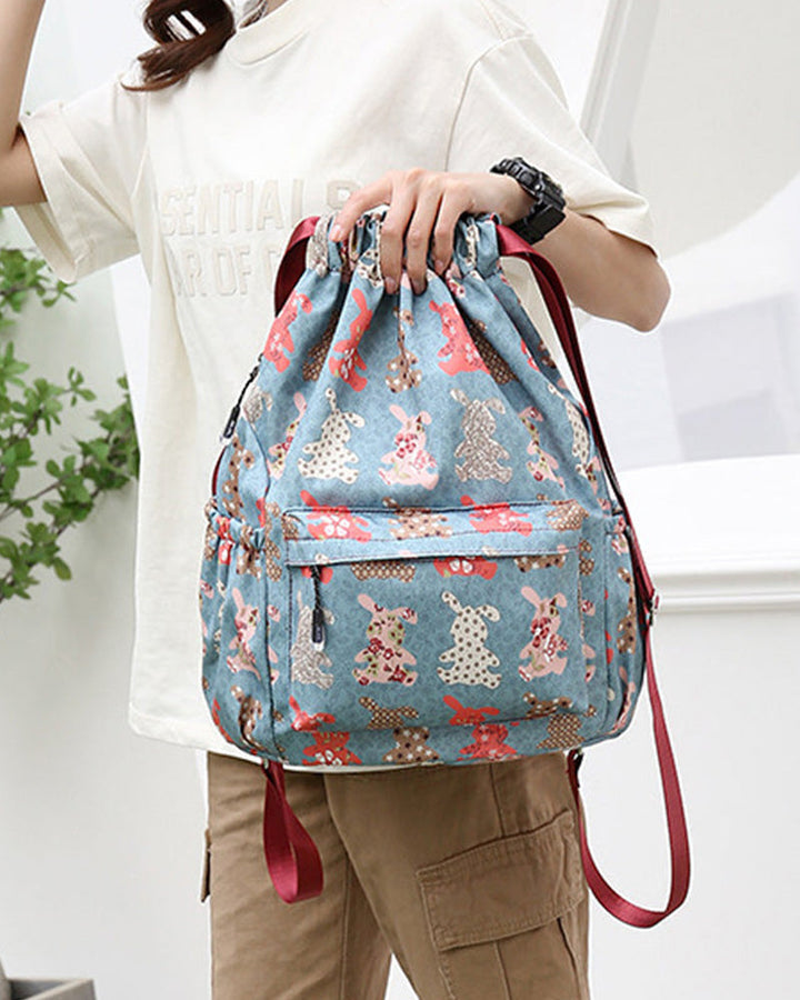 Sac à bandoulière avec cordon de serrage de style ethnique