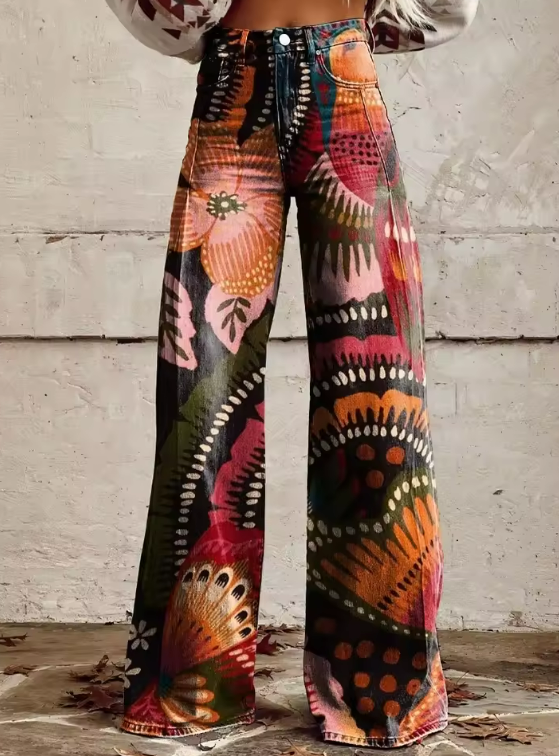 Laure | Pantalon Motif Organique Doux