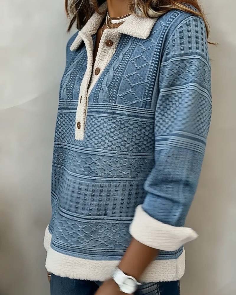 Sweat-Shirt À Col Patchwork Mode Décontracté