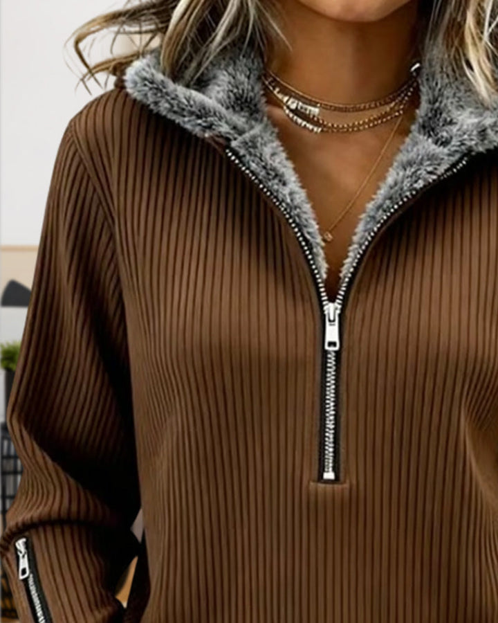 Sweat Demi-Zip Col Casual