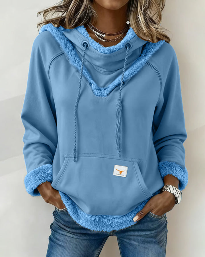 Sweat À Manches Longues À Détails Patchwork Et Poche