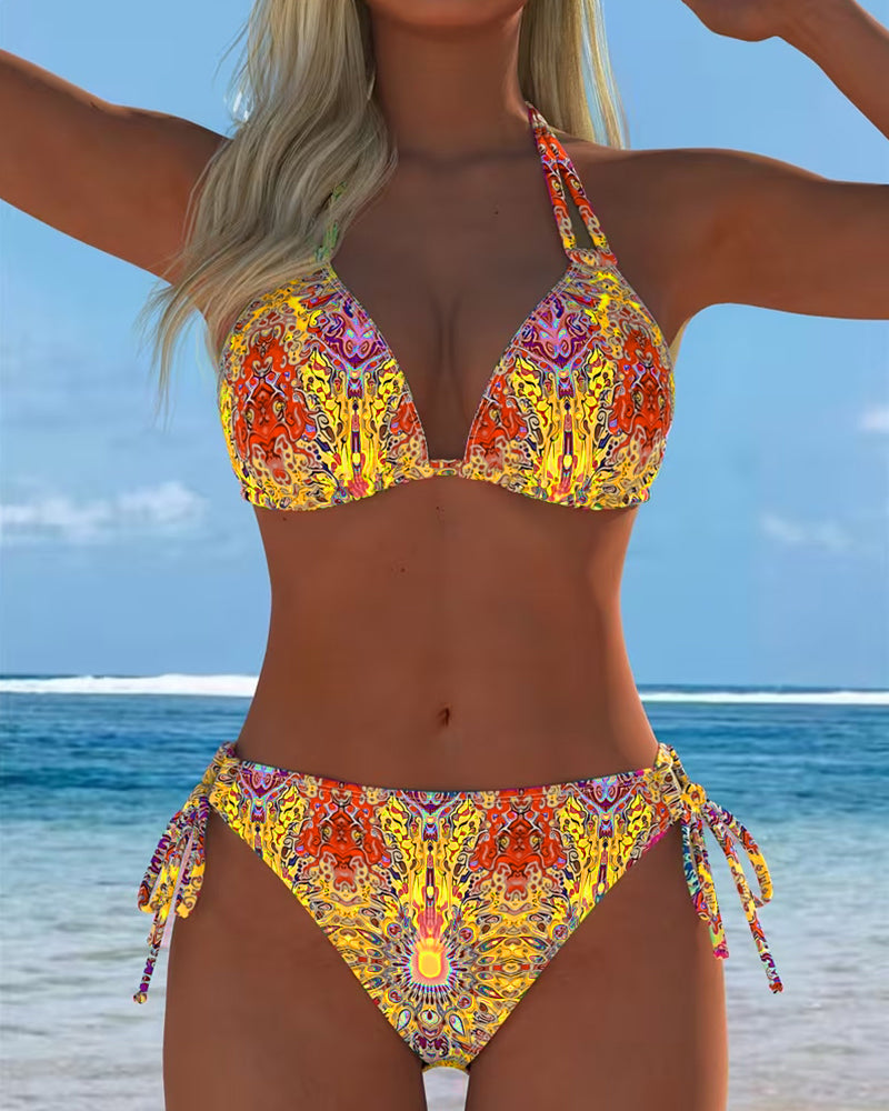Bikini Coloré Licou Impression