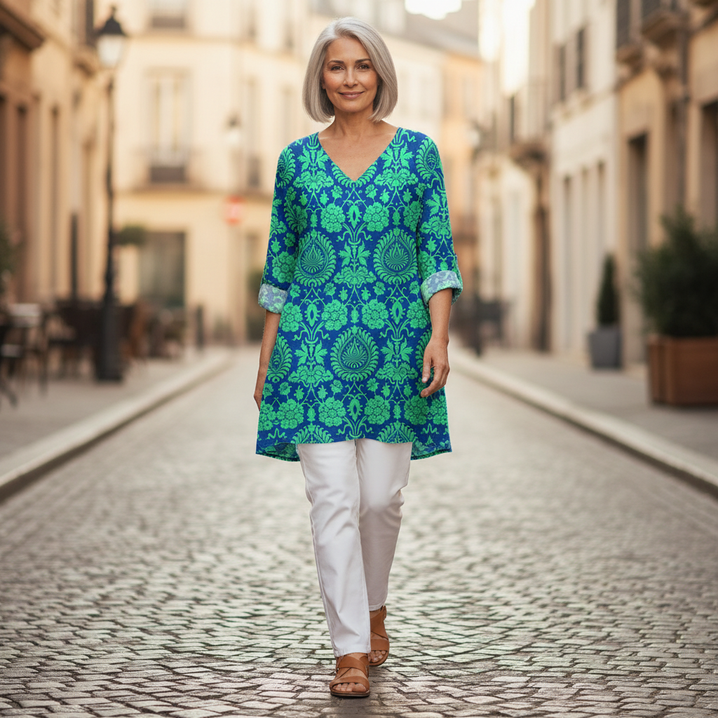 Romy - Blouse longue imprimée