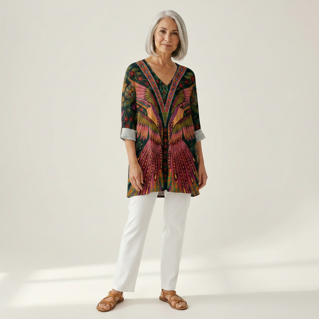 Mila - Blouse longue imprimée