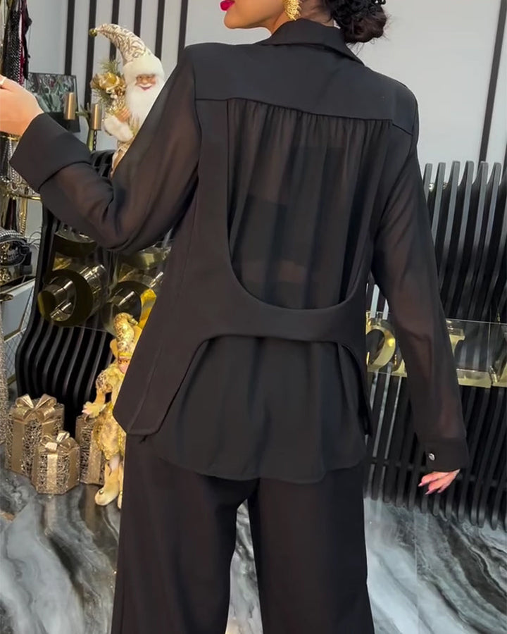 Manteau Élégant Uni Col