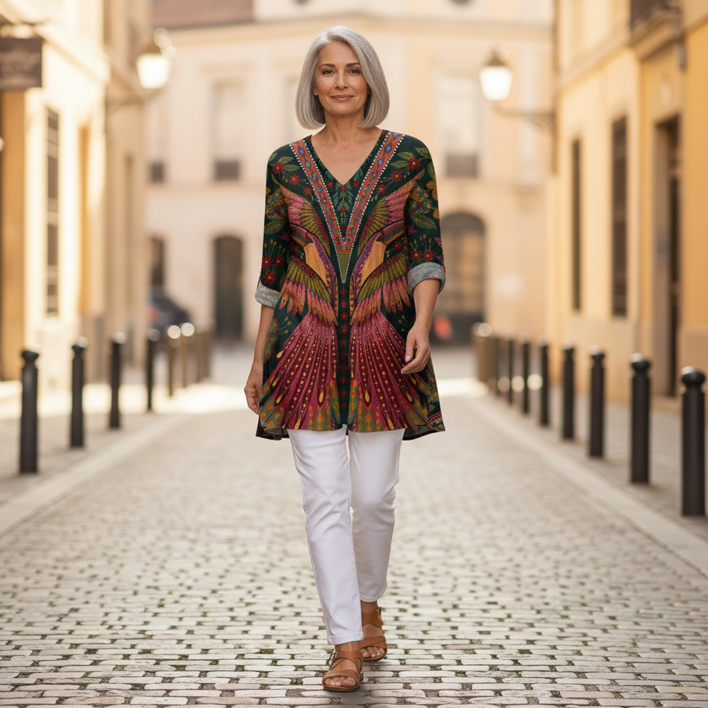 Mila - Blouse longue imprimée