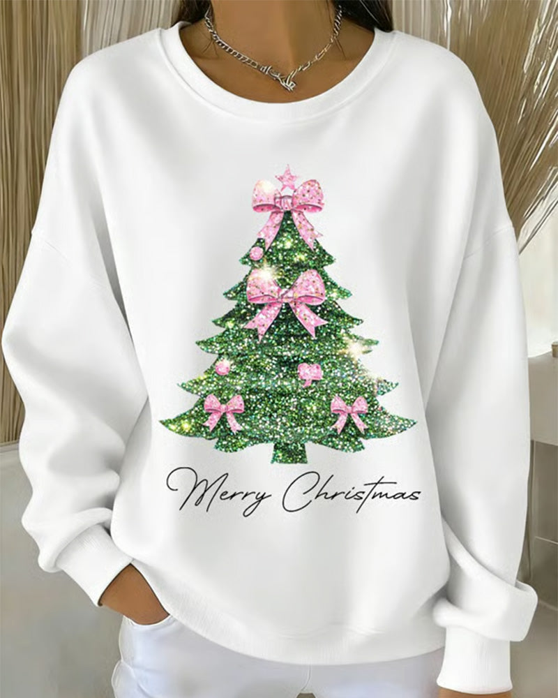 Sweat À Col Rond Manches Longues Imprimé Noël