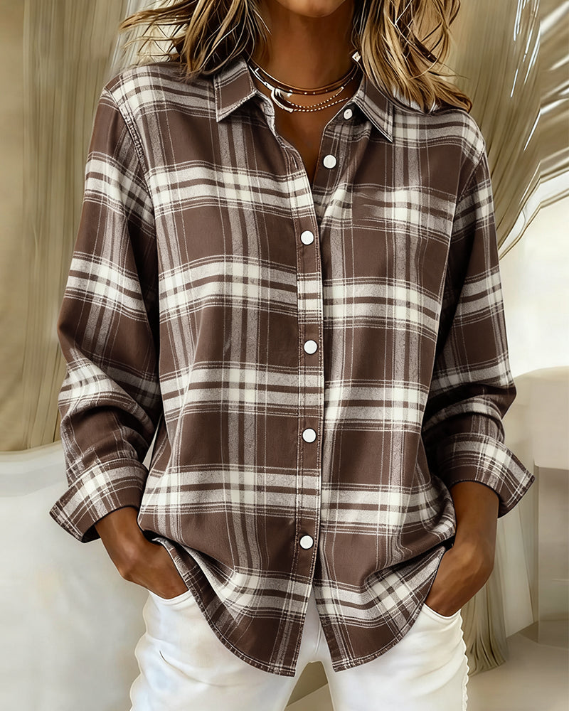 Chemise Avec Motif En Carreaux Et Col Revers