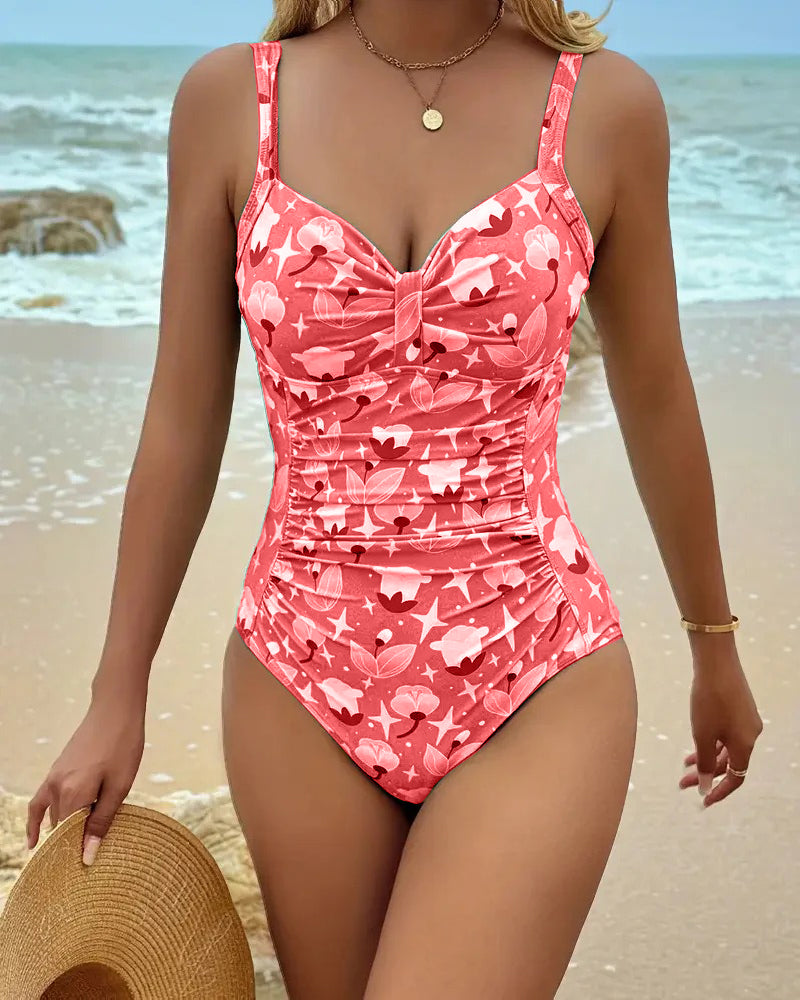 Maillot De Bain Une Pièce Débardeur Imprimé