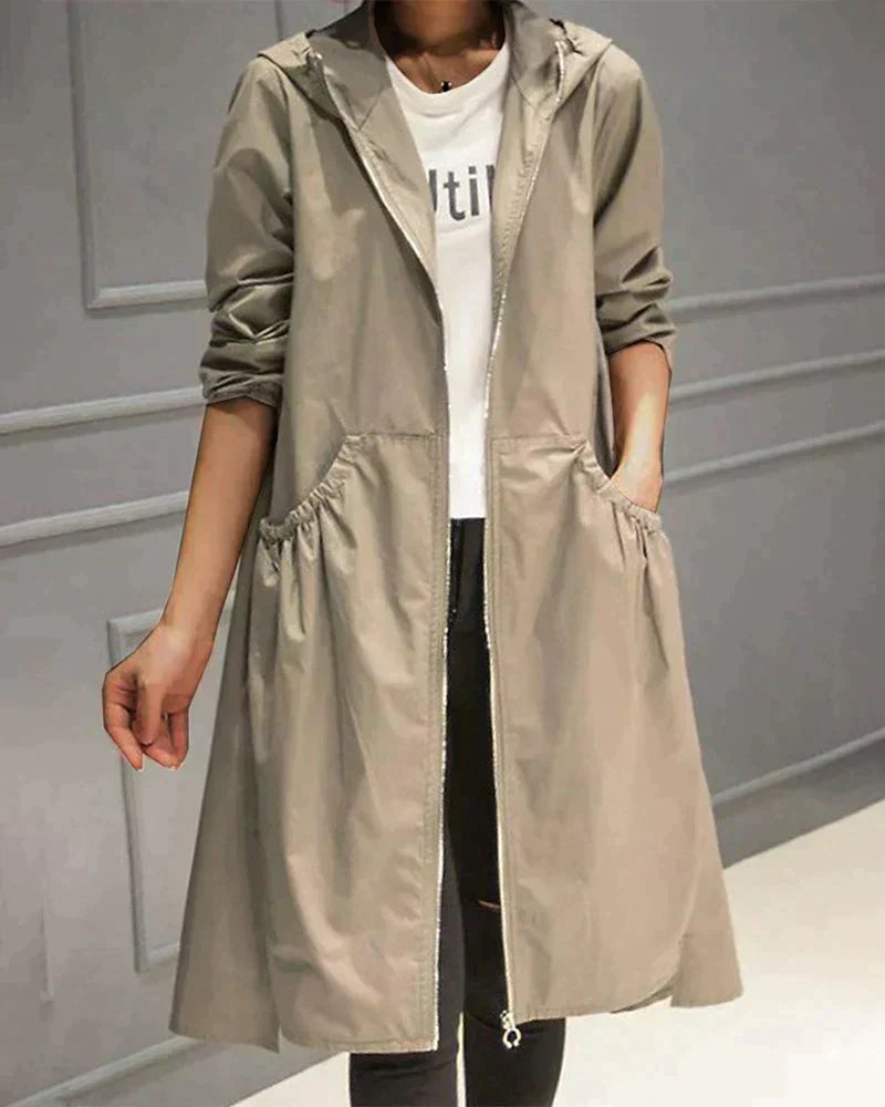 Klarissa | Manteau de pluie long avec capuche pour femme