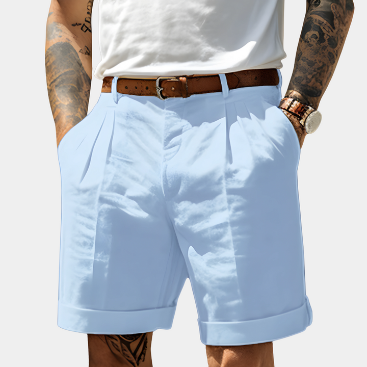 Bermuda a plis - Bleu clair