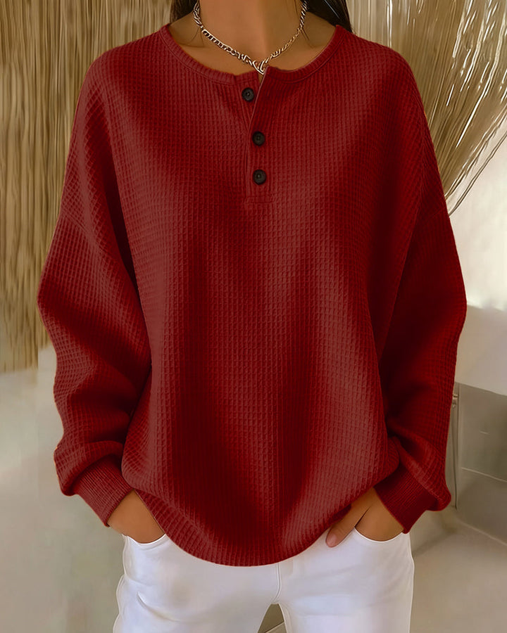 Sweat Tendance Décontracté Uni À Manches Longues