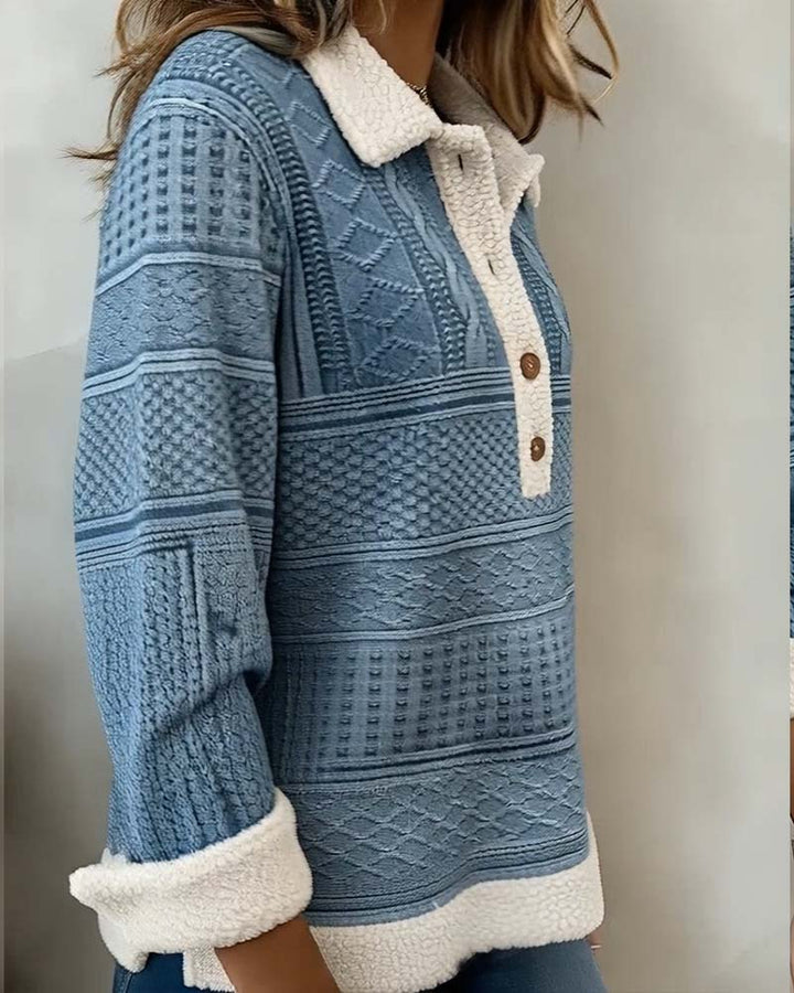 Sweat-Shirt À Col Patchwork Mode Décontracté