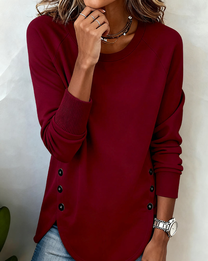 Swearshirt À Ourlet Irrégulier Et Manches Raglan