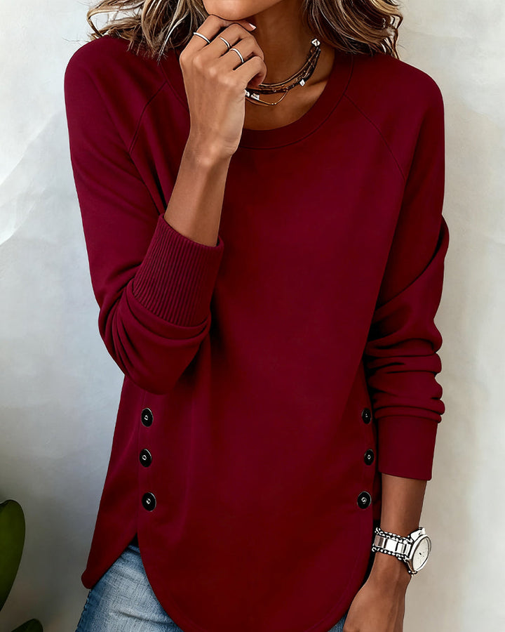 Swearshirt À Ourlet Irrégulier Et Manches Raglan