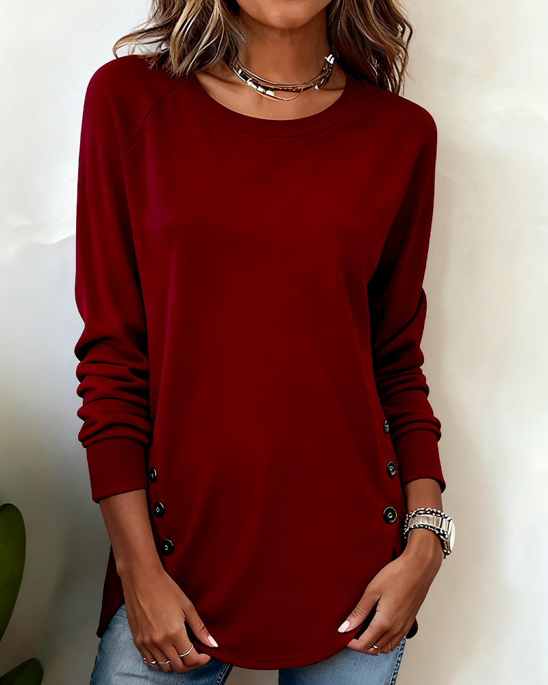 Swearshirt À Ourlet Irrégulier Et Manches Raglan