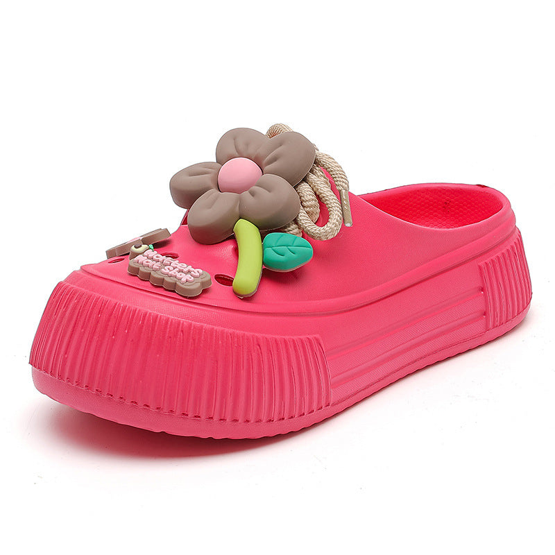 🌴 Chaussons Respirants pour Femmes avec Décoration Fleurie