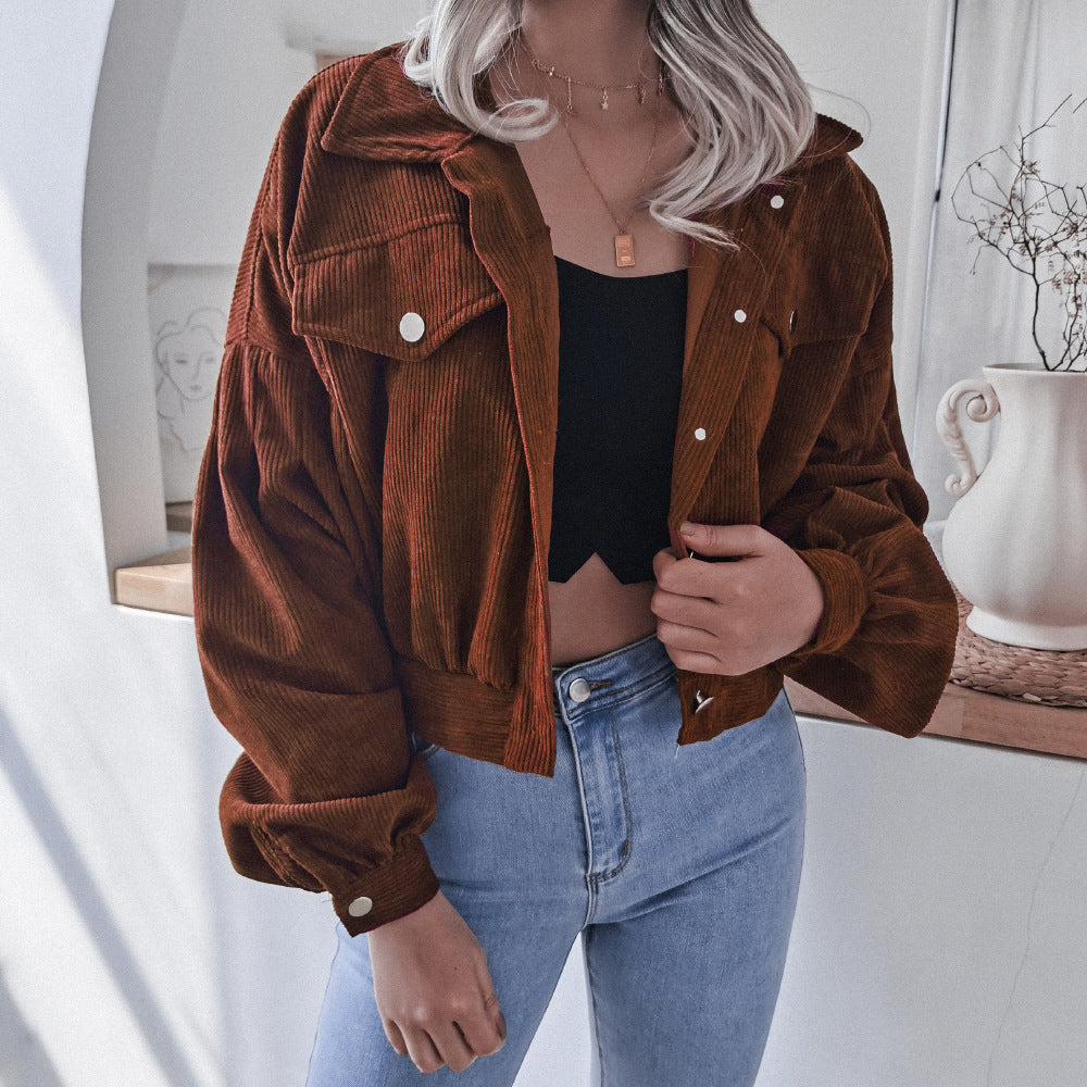 Lyra | Veste courte tendance en velours côtelé pour femme