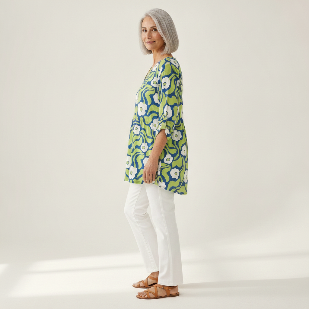 Talia - Blouse longue imprimée