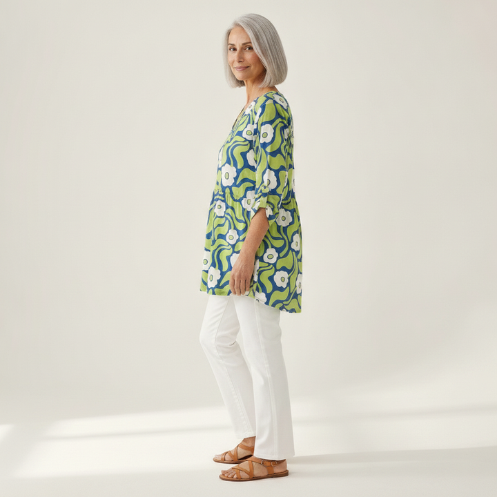 Talia - Blouse longue imprimée