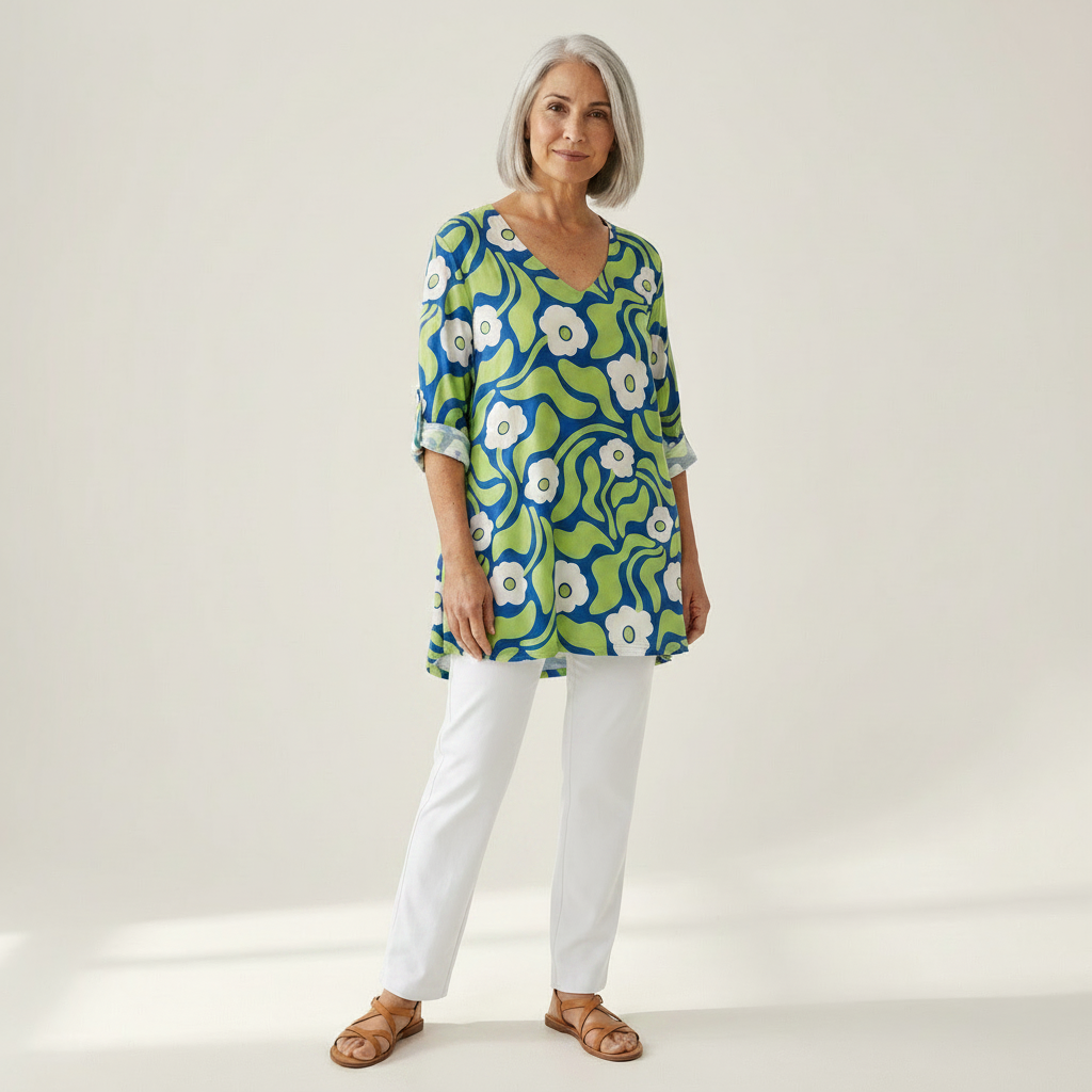 Talia - Blouse longue imprimée