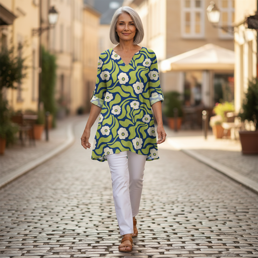 Talia - Blouse longue imprimée