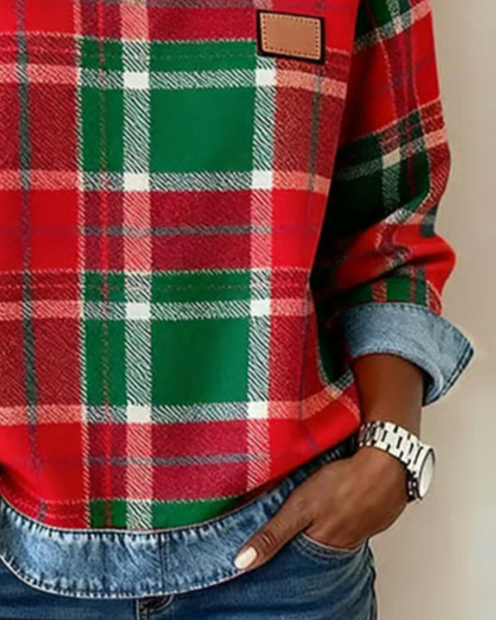 Sweat Tendance À Motif Patchwork À Carreaux