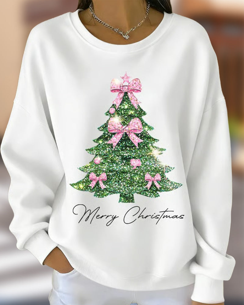 Sweat À Col Rond Manches Longues Imprimé Noël
