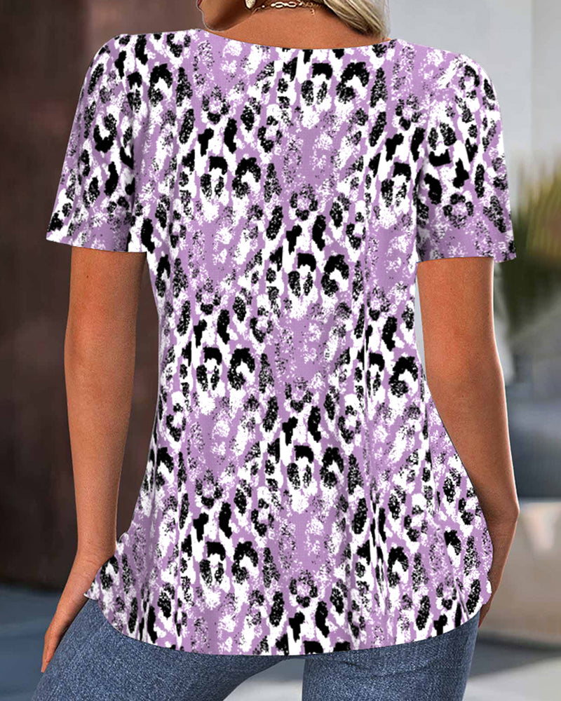 T-shirt Col Rond Manches Courtes Imprimé