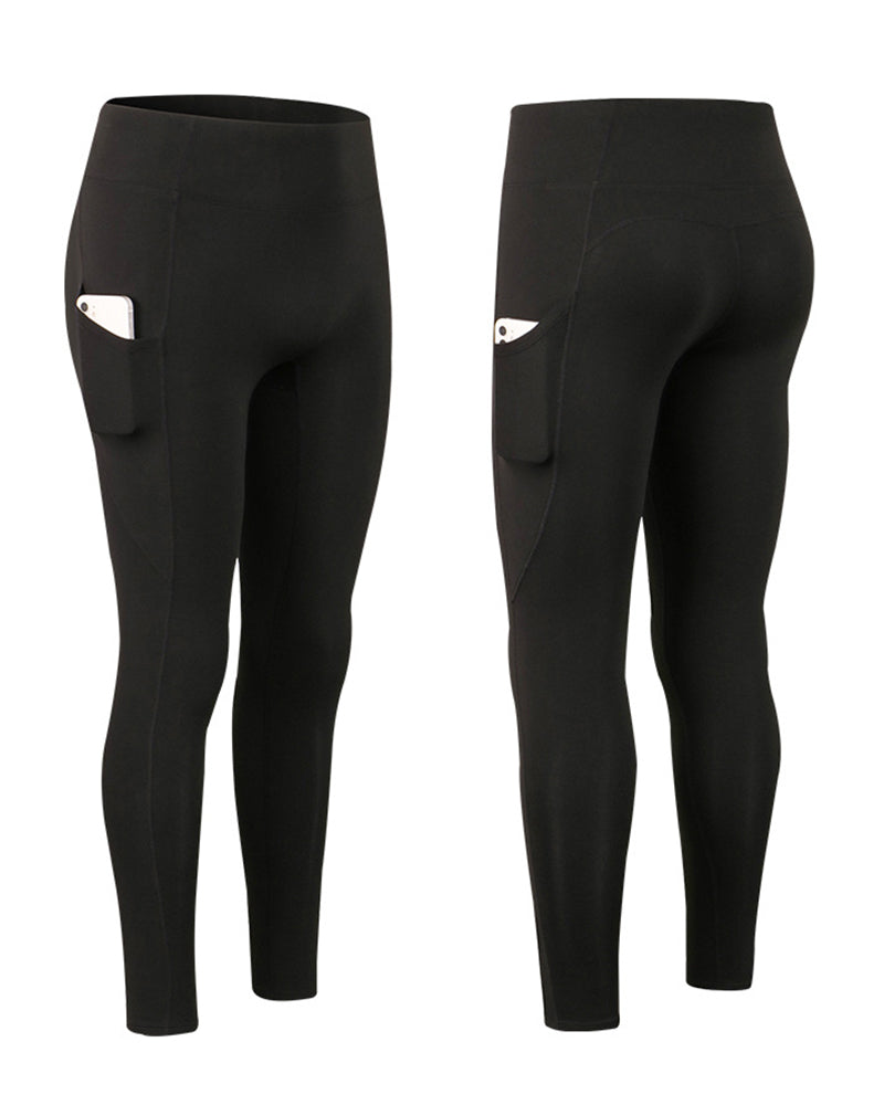 Legging de couleur unie avec poches en polaire