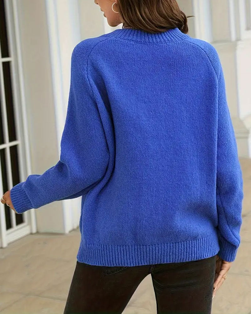 Pull Boutonné À Col Rond
