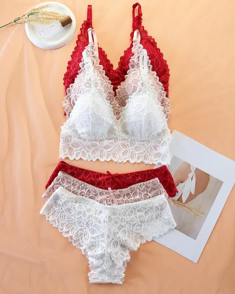Ensemble De Sous-Vêtements Femme Dentelle Romantique