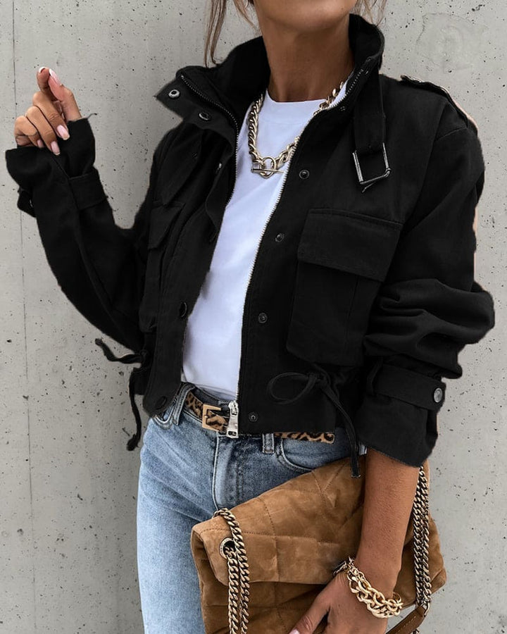 Zinnia | Veste courte de mi-saison avec poches pour femme