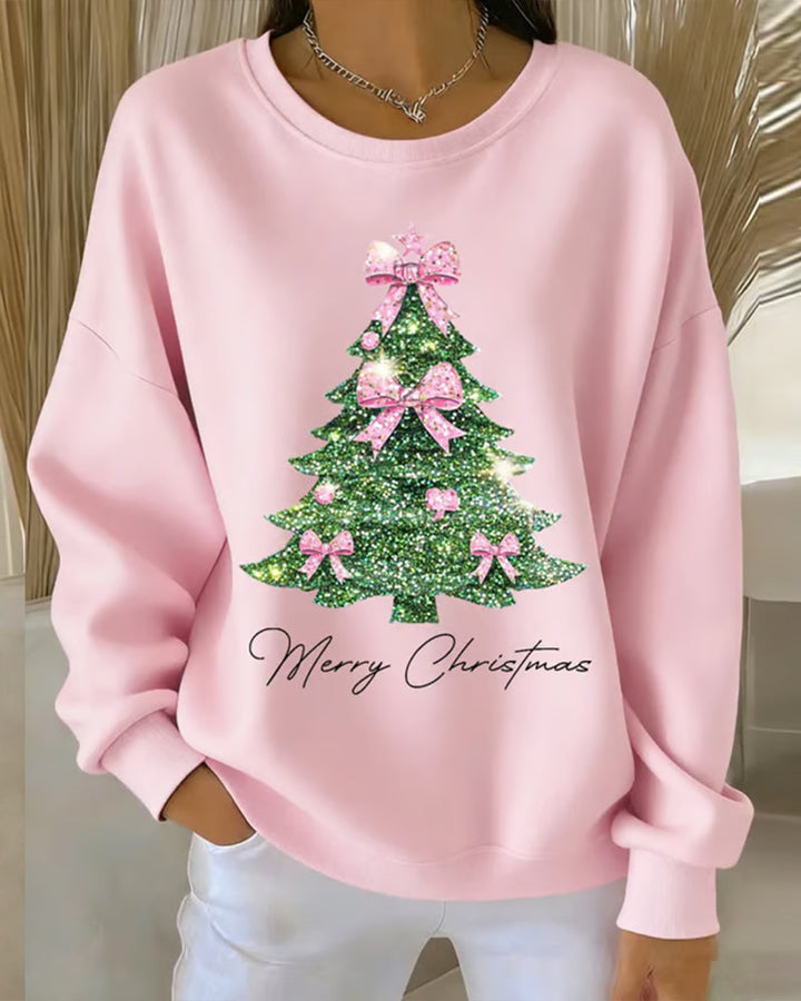 Sweat À Col Rond Manches Longues Imprimé Noël