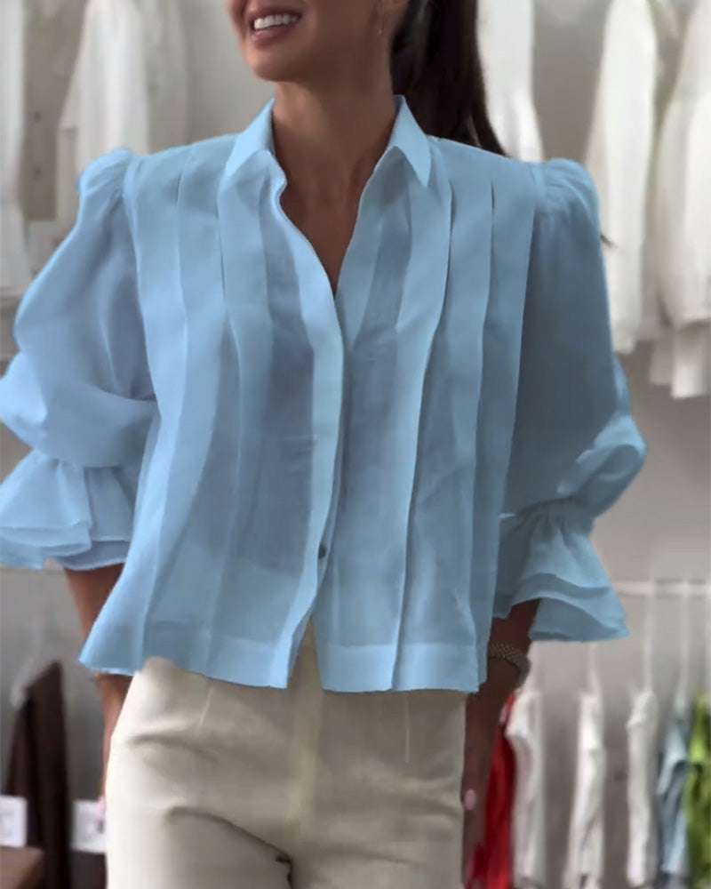 Chemise Manche Bouffante Volant