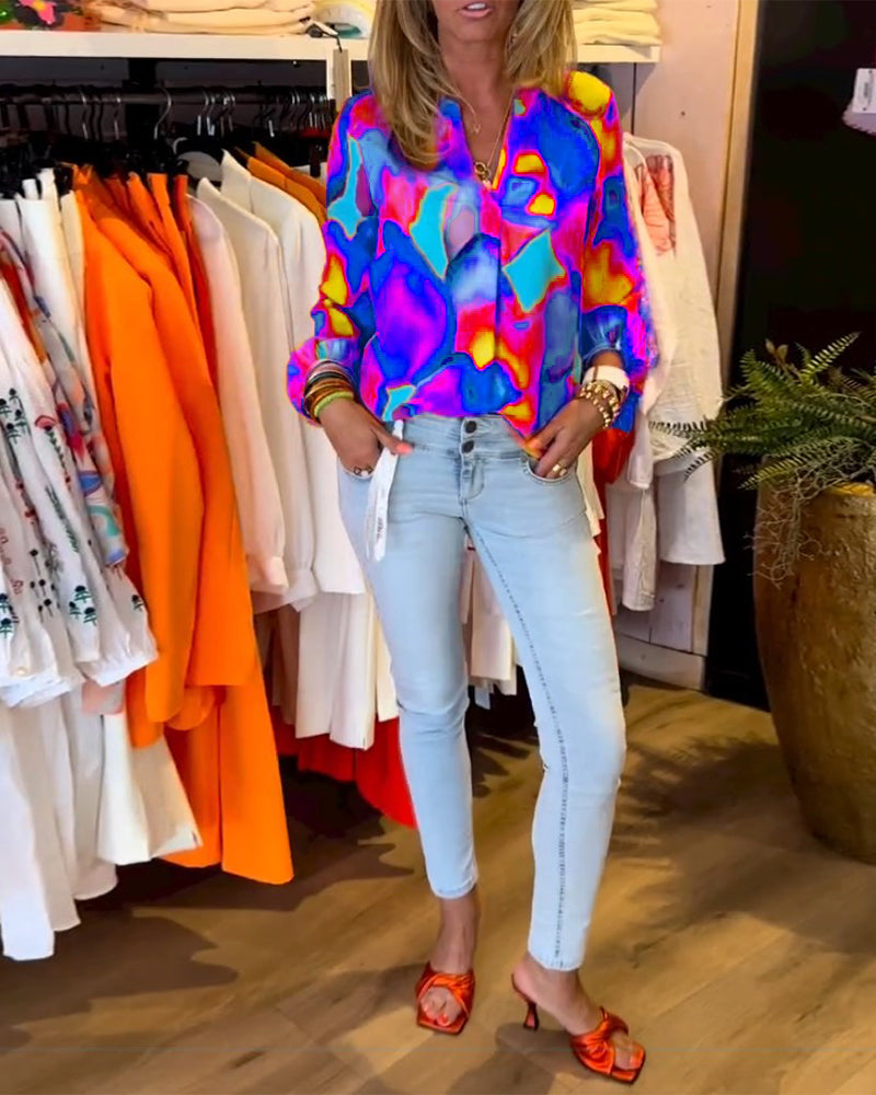 Chemises à manches longues et style décontracté coloré