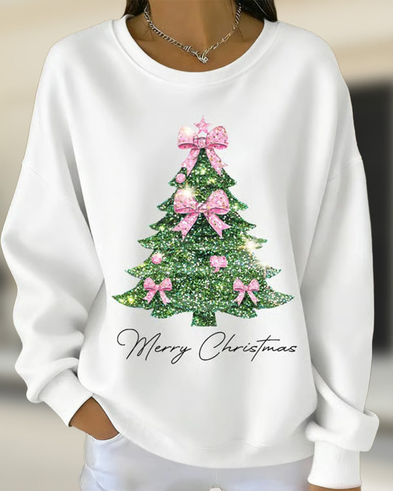 Sweat À Col Rond Manches Longues Imprimé Noël