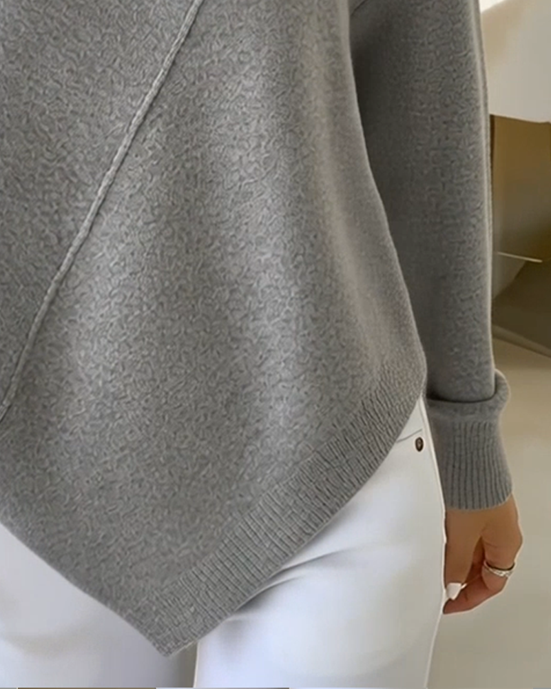 Pull Col Cheminée Asymétrique