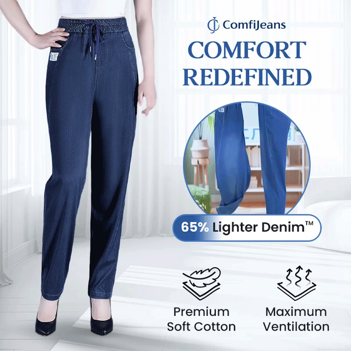 Haute Taille Ultra Élastique Mom Jeans