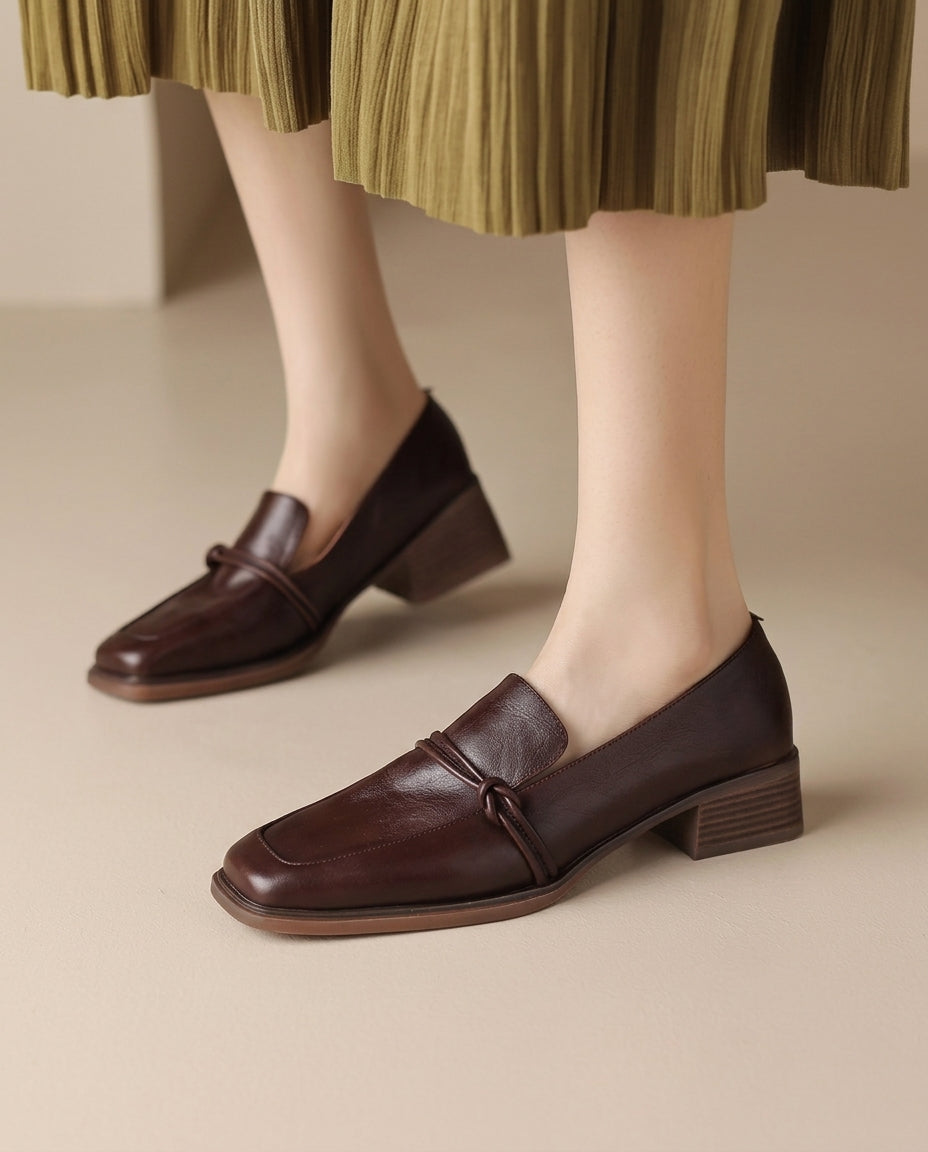 Audrey - Mocassins femme à talon bloc confort