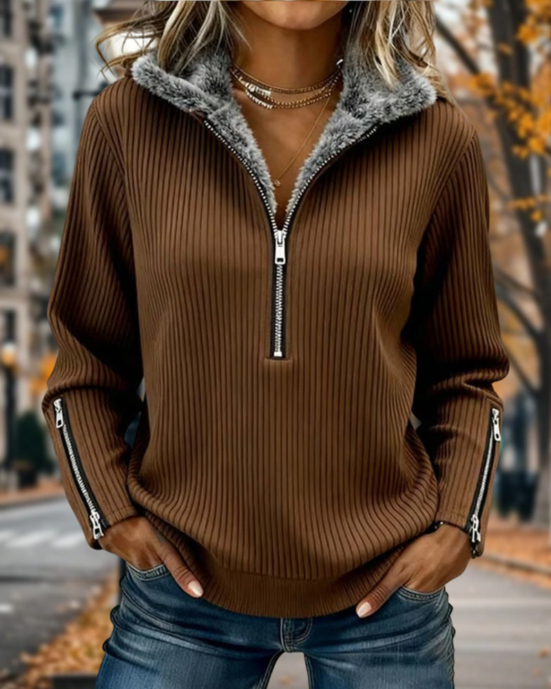 Sweat Demi-Zip Col Casual