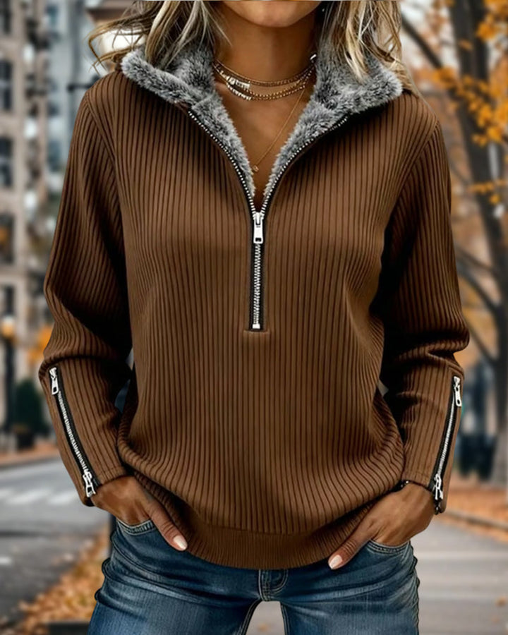 Sweat Demi-Zip Col Casual