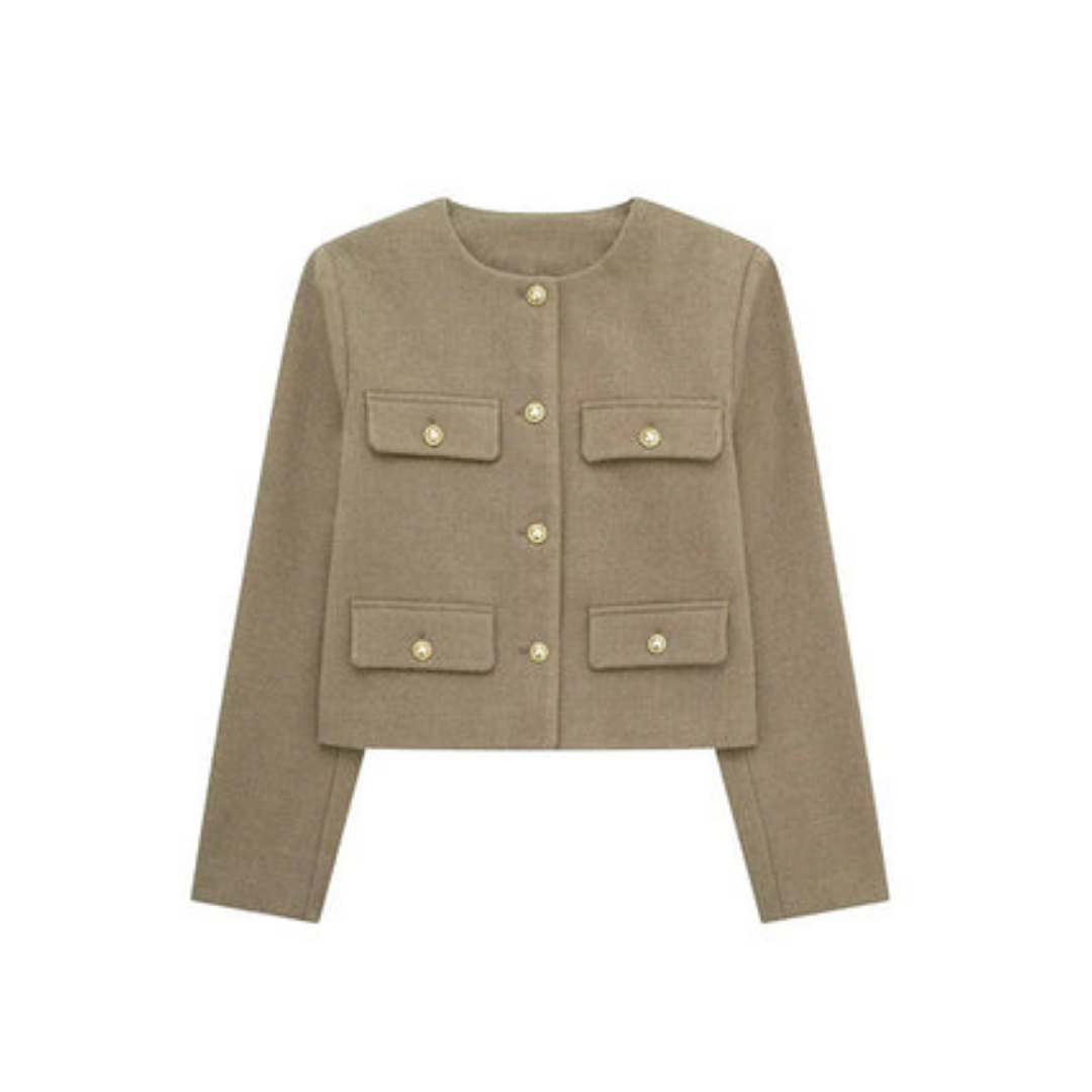 Florine | Veste vintage boutonnée à manches longues pour femme